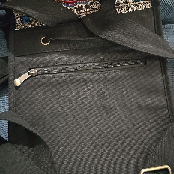 Women’s Embroidered Backpack Purse Boho Hippie Canvas Shoulder Bag Adjustable. - Picture 7 of 7